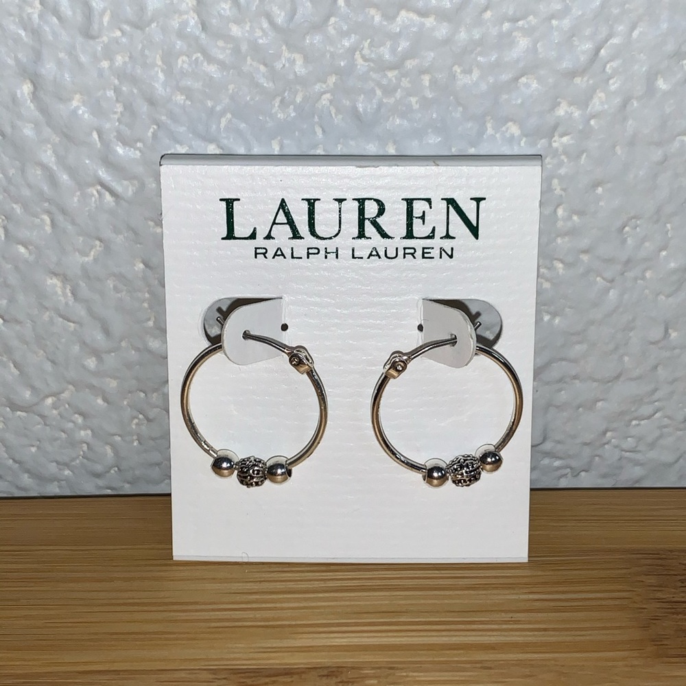 RALPH LAUREN Sterling Silver Hoop Earrings